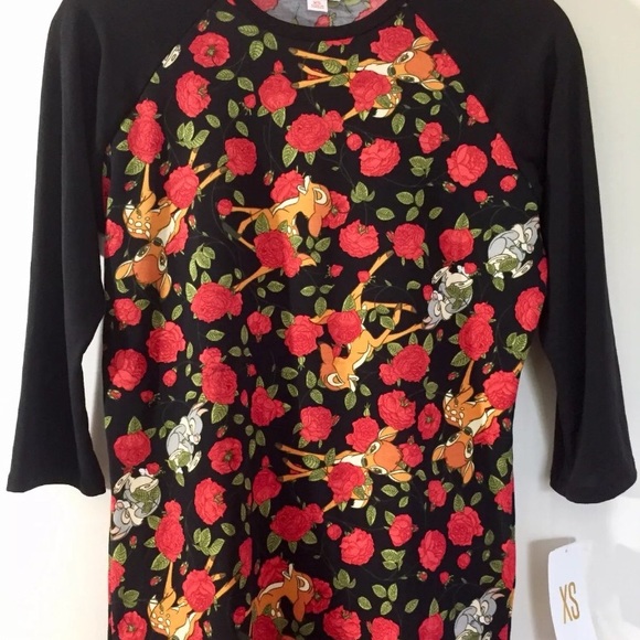 T-shirt Lularoe Randy Taille XS - Imprimé Westie Dog Rare - Manches 3/4, Gris/rouge - NWT (neuf Avec étiquettes)